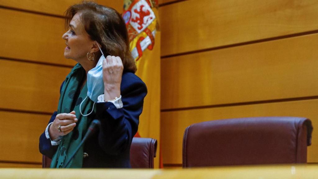 La vicepresidenta primera y ministra de la Presidencia, Relaciones con las Cortes y Memoria Democrática, Carmen Calvo.