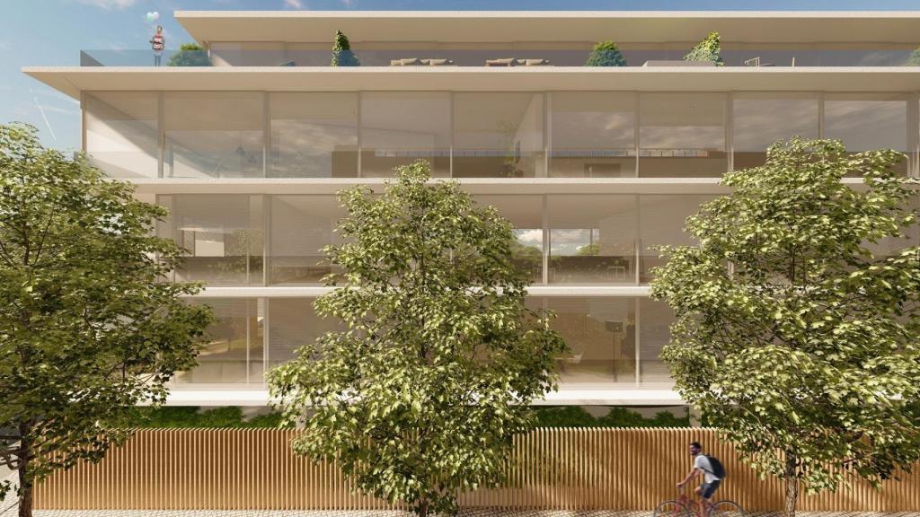 Imagen de cómo será la fachada de la promoción Javier Ferrero de Caledonian en Madrid.