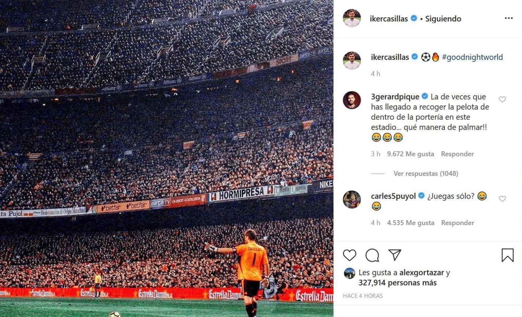 El vacile de Piqué a Casillas en Instagram