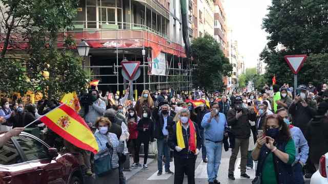 Concentraciones de protesta de vecinos en el barrio de Salamanca de Madrid./