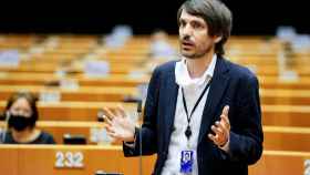 El eurodiputado de Catalunya en Comú, Ernest Urtasun, este miércoles en el pleno de la Eurocámara