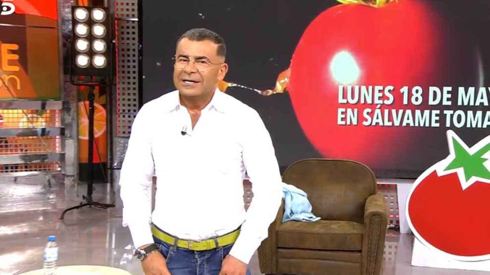 Jorge Javier Vázquez, en el momento del anuncio de 'Sálvame Tomate' (Telecinco)