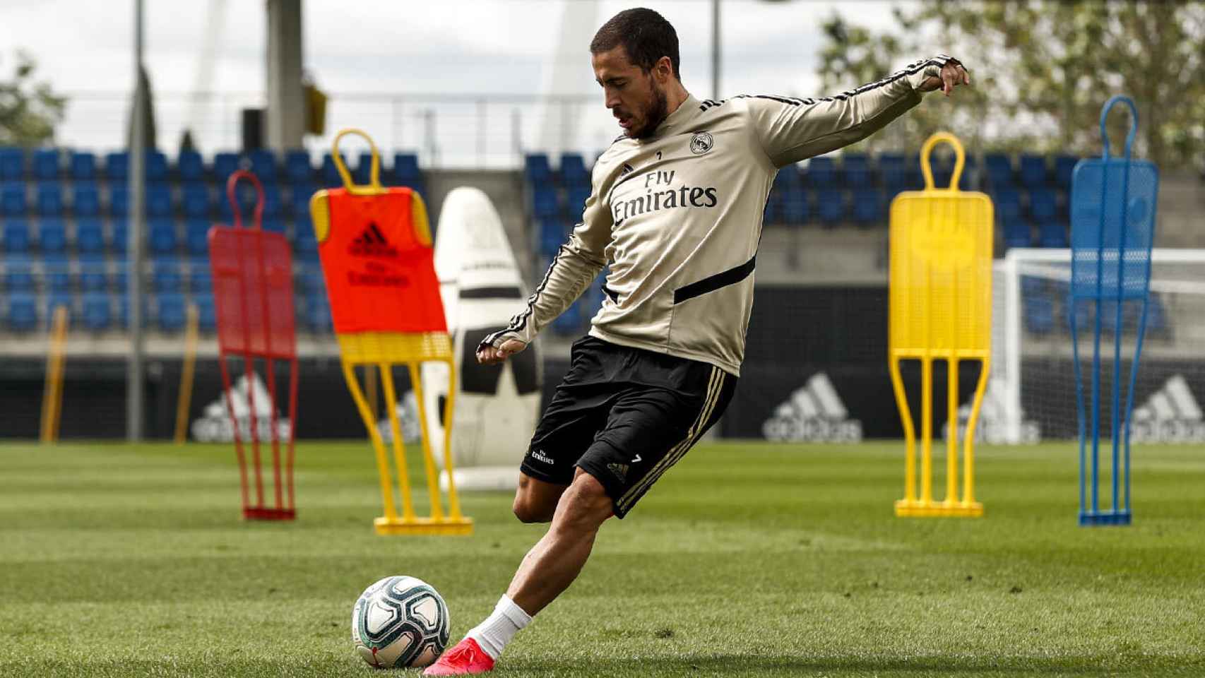 Eden Hazard, en un entrenamiento del Real Madrid