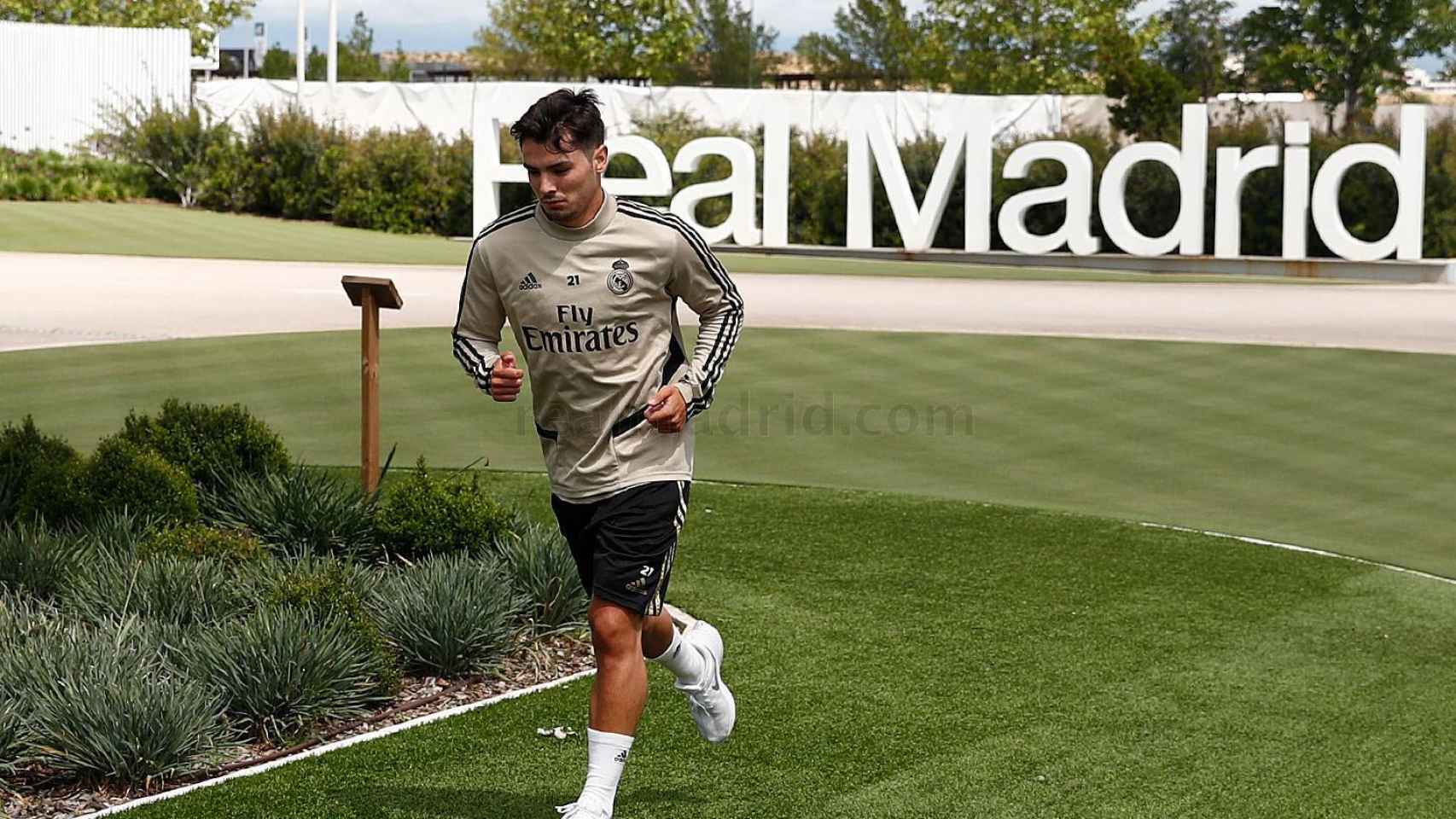 Brahim Díaz, en un entrenamiento del Real Madrid