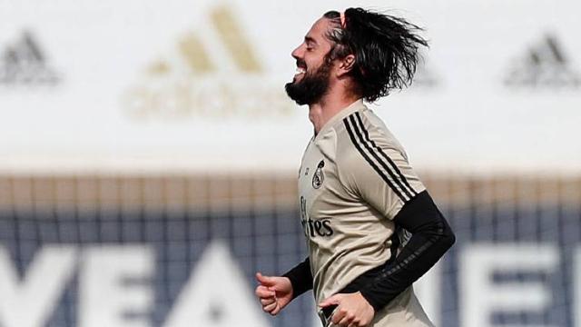 Isco Alarcón, en un entrenamiento del Real Madrid