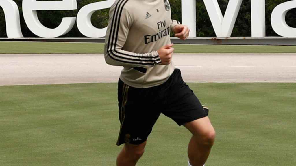 Toni Kroos, en un entrenamiento del Real Madrid