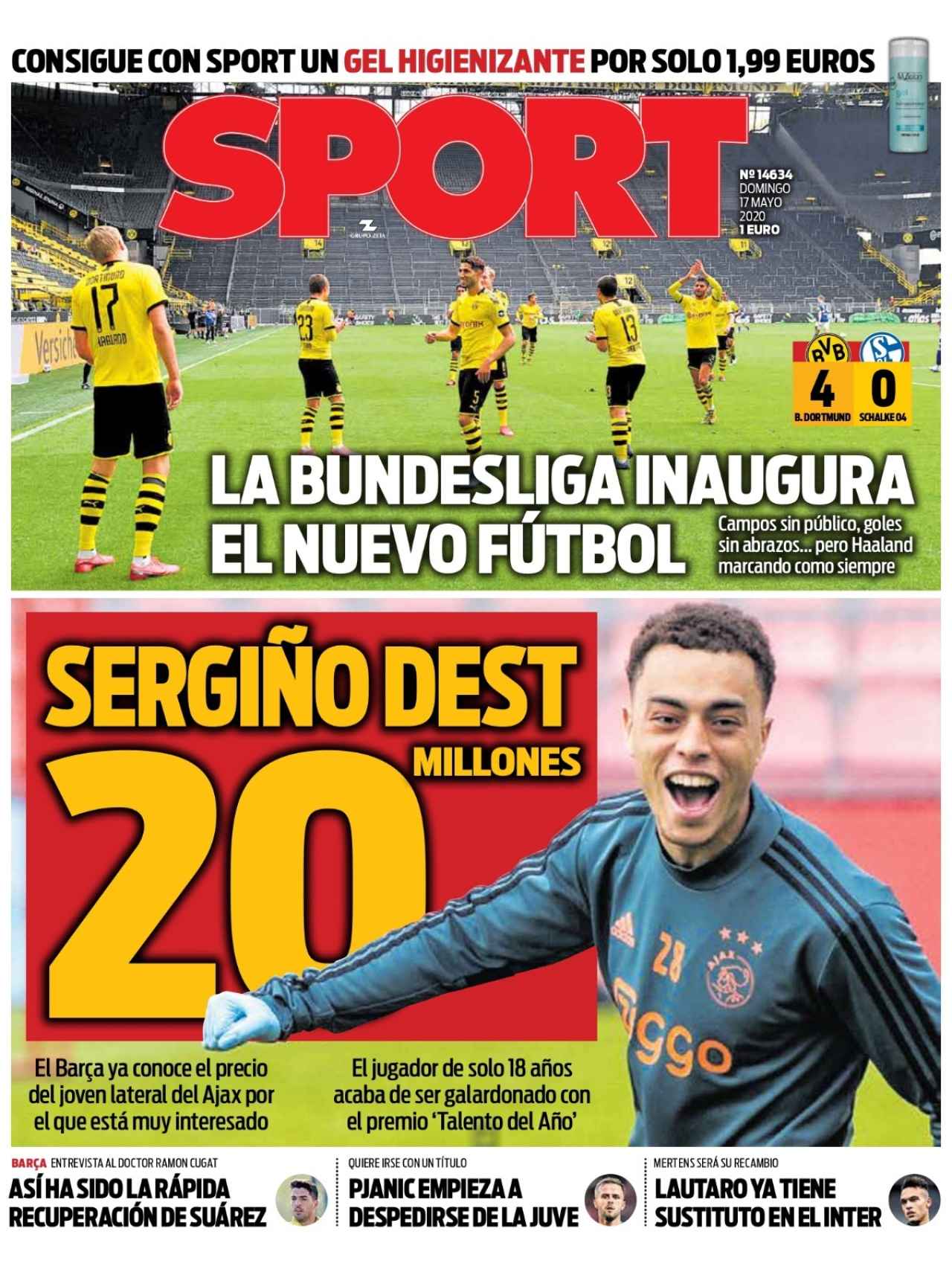 La portada del diario Sport (17/05/2020)
