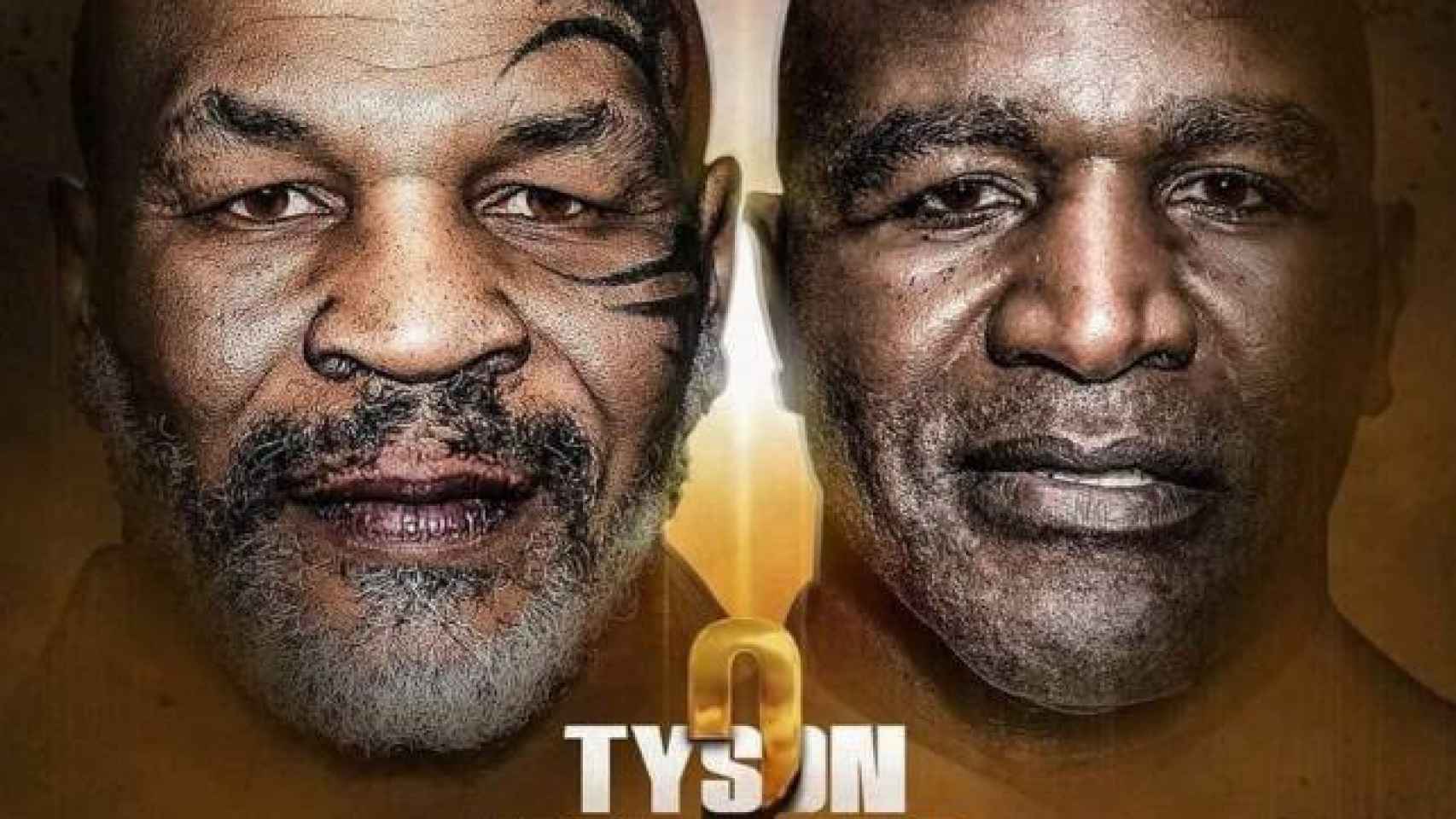 Cartel de la pelea entre Tyson y Holyfield