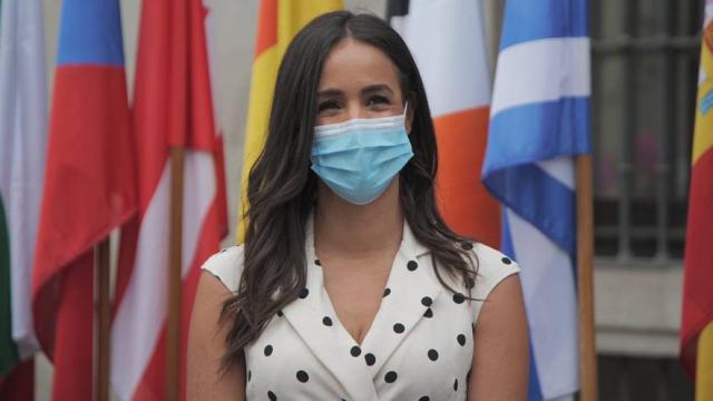 Begoña Villacís, durante un acto oficial.