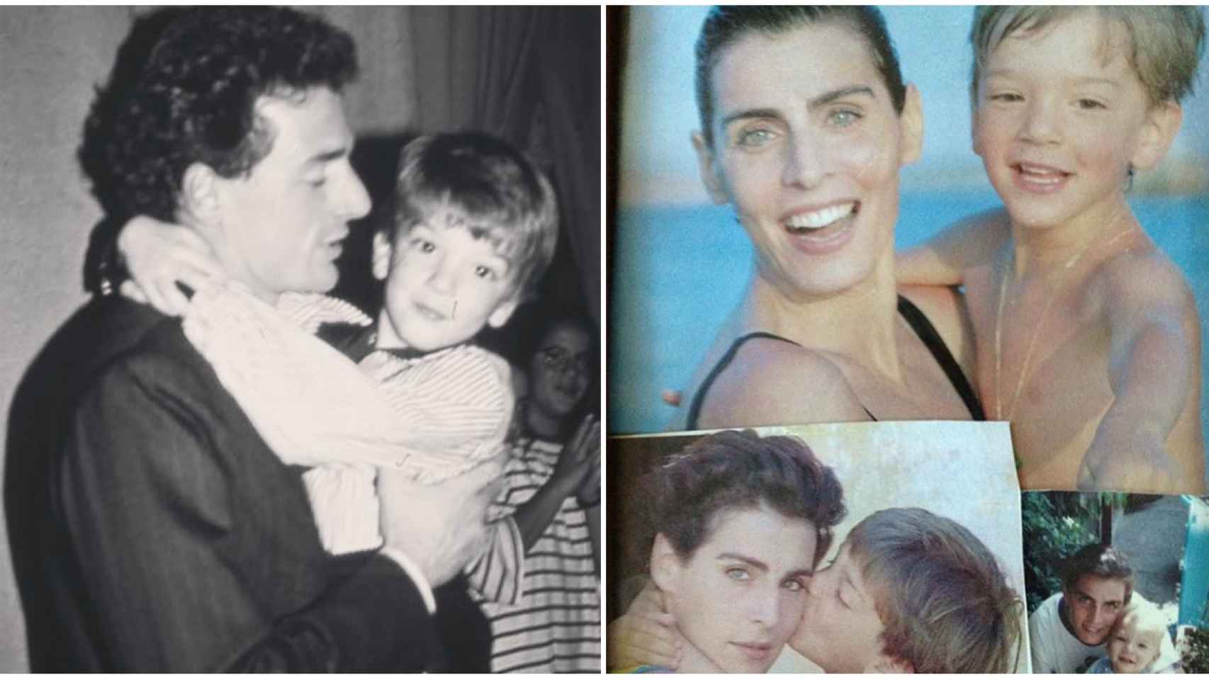 Fotos de la infancia de Clemente junto a sus padres.