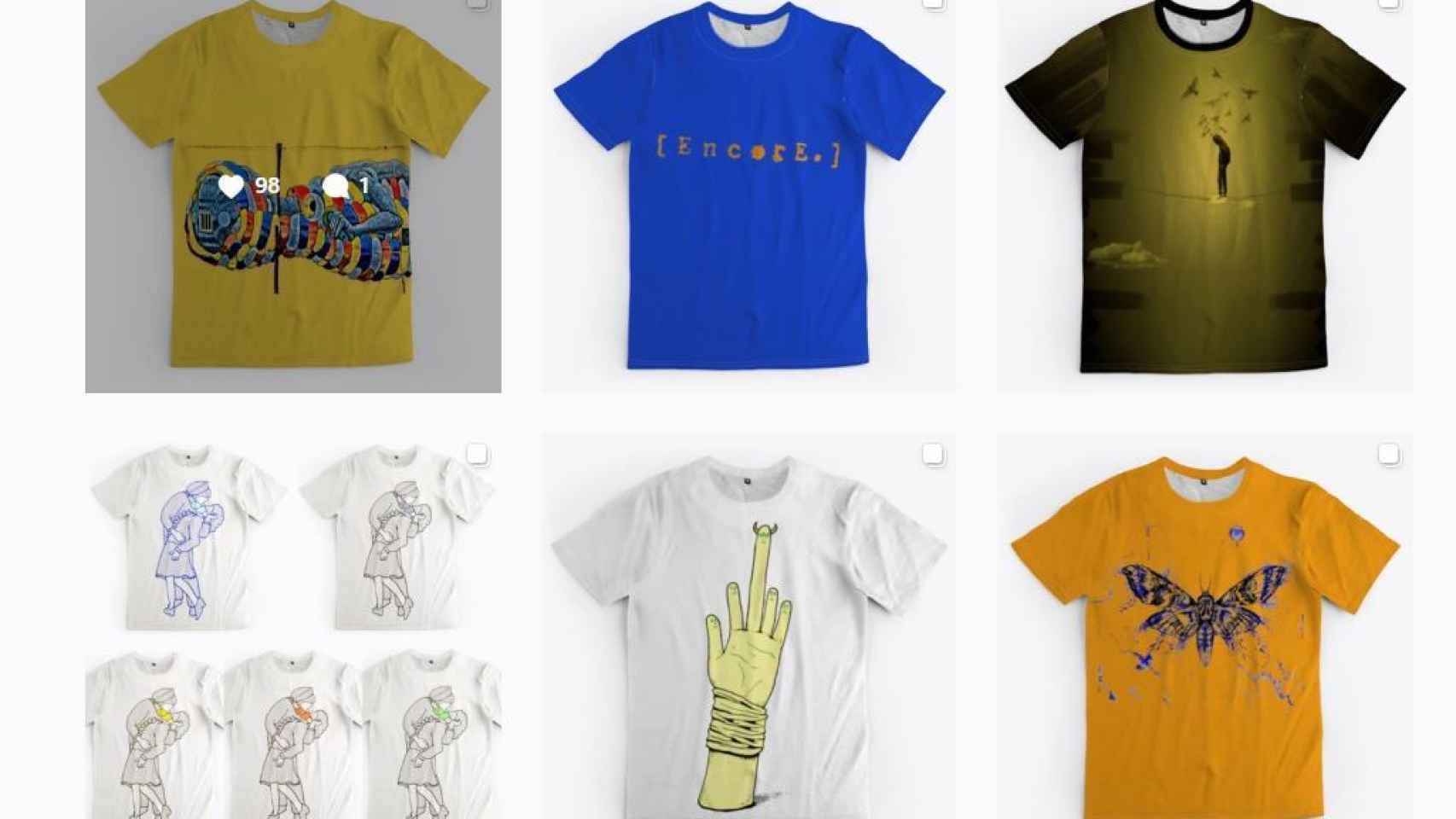 Algunos de los diseños de Clemente en su página web.