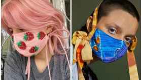 Dos ejemplos de mascarillas fashion.