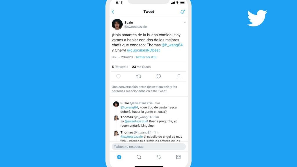 Nuevo método de respuestas de Twitter