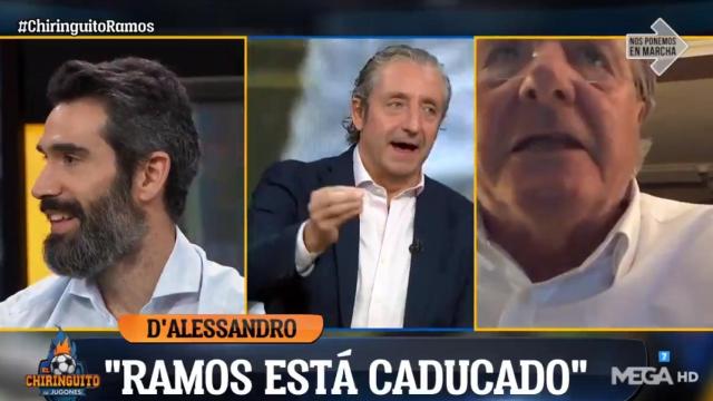 Fernando Sanz, Josep Pedrerol y Jorge D'Alessandro en El Chiringuito