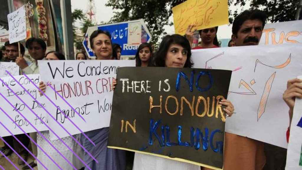Una manifestación contra los crimenes de honor en Pakistán.