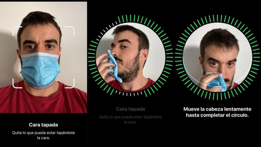 Poner la mascarilla a los lados de la cara engaña al Face ID.