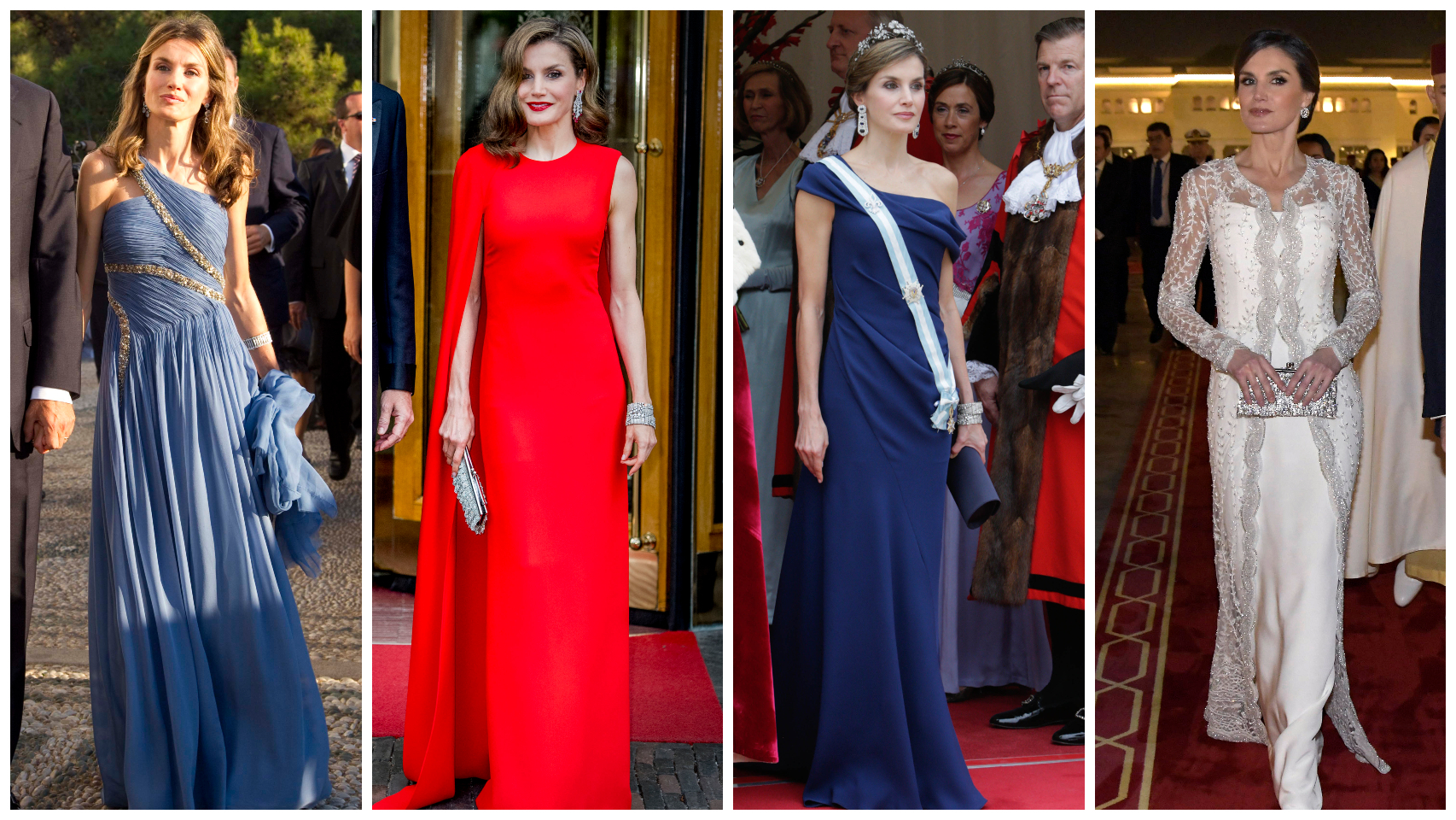 De Varela a Lorenzo Caprile: los vestidos de gala impactantes de Letizia