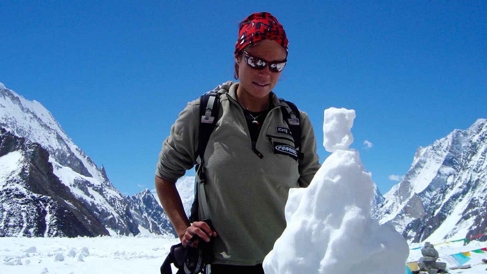 Edurne Pasabán, durante su aventura en el K2