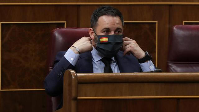 El líder de Vox, Santiago Abascal, este miércoles en el Congreso de los Diputados.