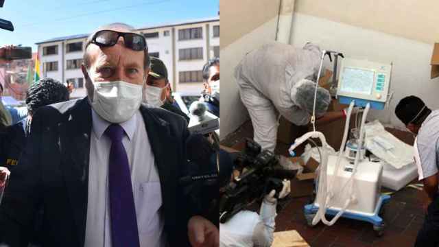 El ministro de Salud boliviano; los respiradores que compró el Gobierno a dos empresas españolas.
