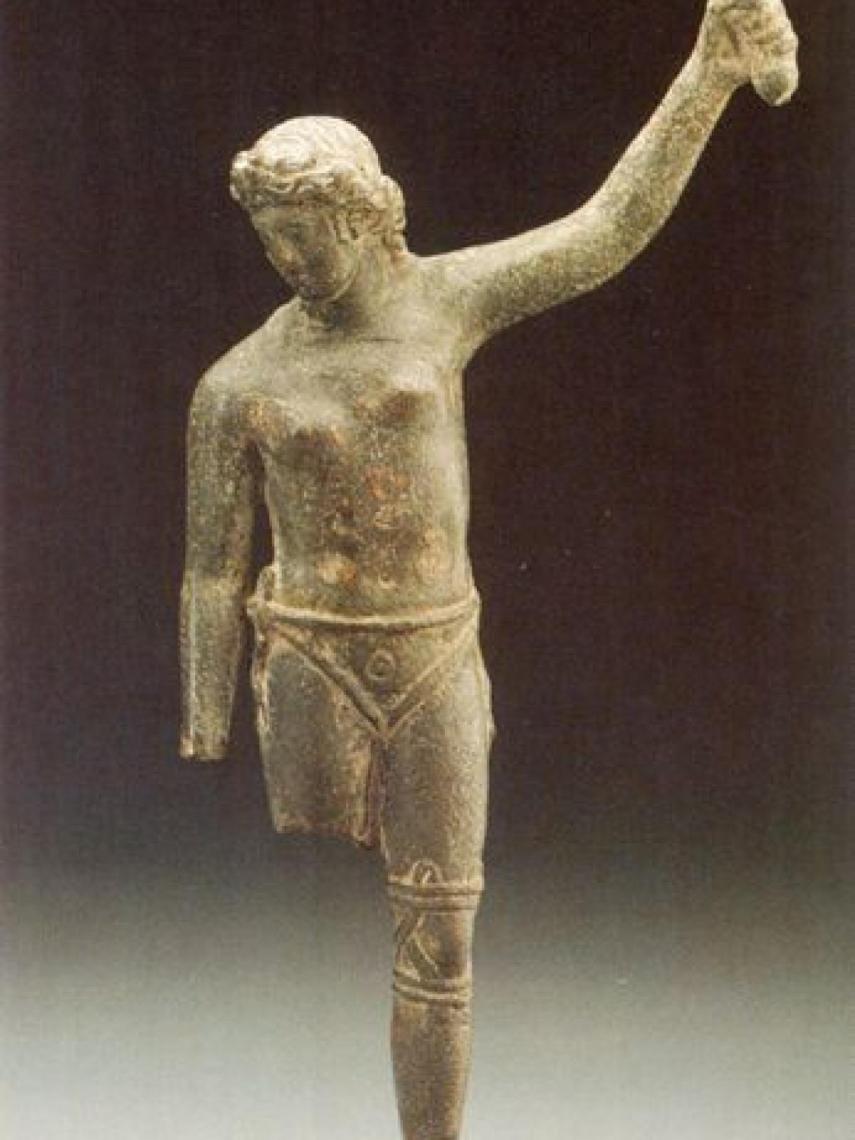 Estatua de bronce de una supuesta gladiadora.