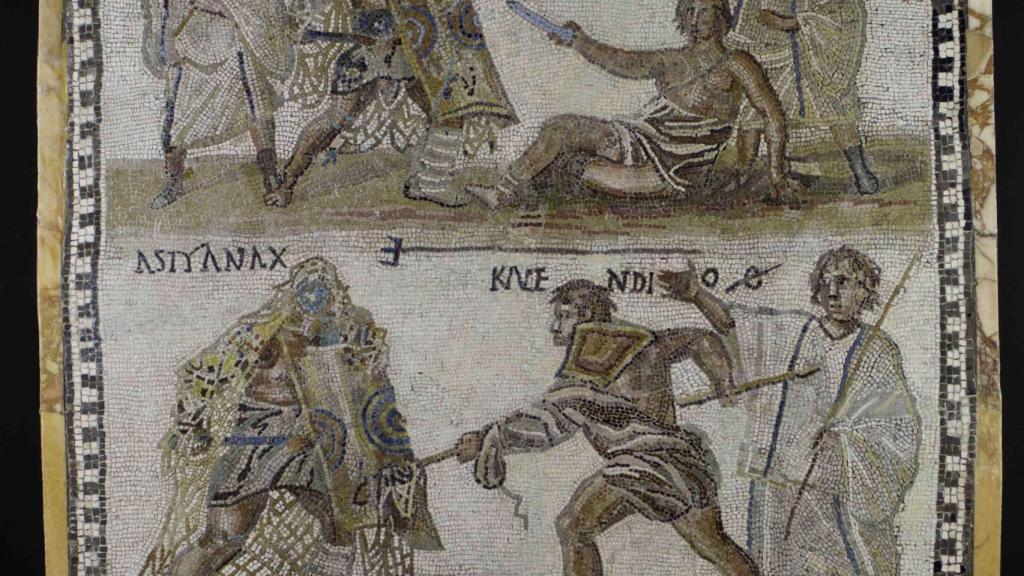 Mosaico de gladiadores.
