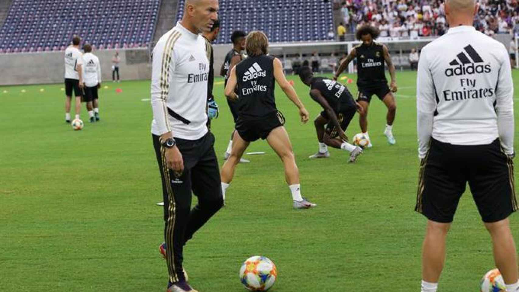 Zidane, durante la pretemporada del Real Madrid