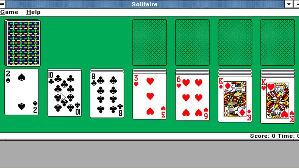 El primer Solitario incluido con Windows 3.0