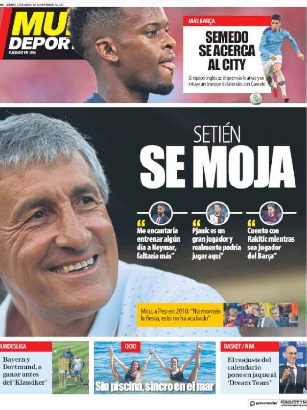 La portada del diario Mundo Deportivo (23/05/2020)