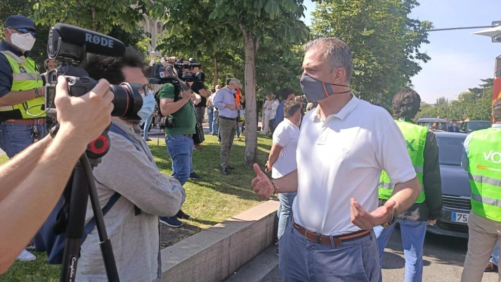 El secretario general de Vox, Javier Ortega Smith, en la manifestación convocada en Madrid.