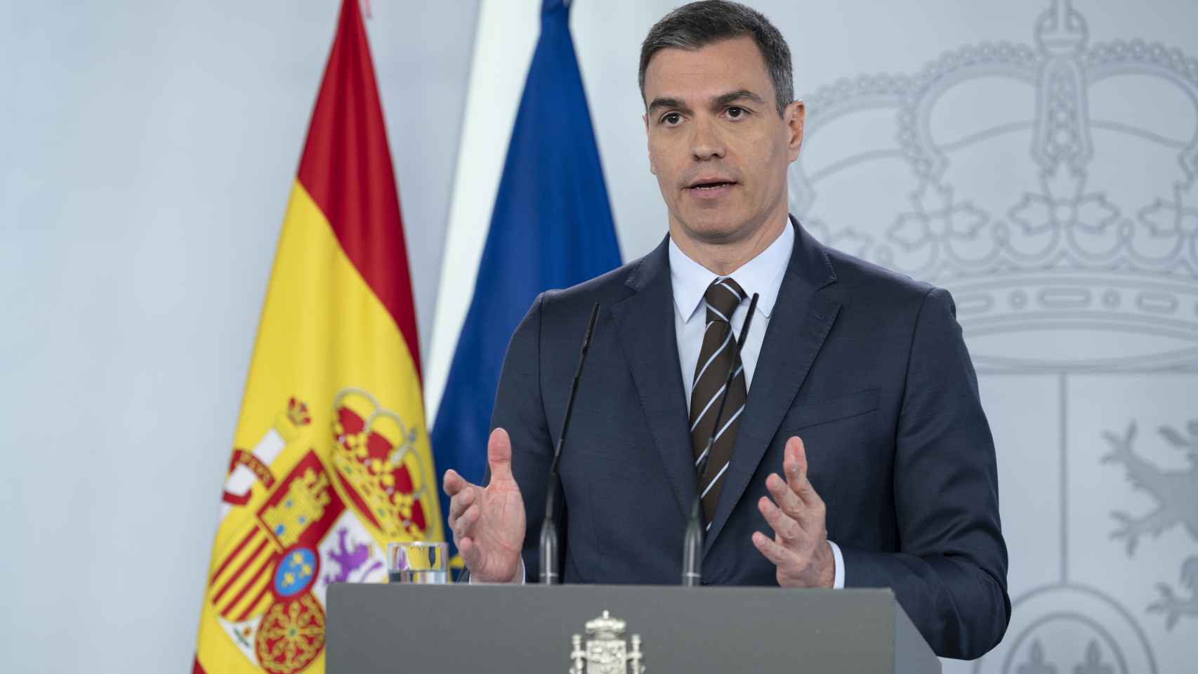 Pedro Sánchez, presidente del Gobierno, da explicaciones desde Moncloa.
