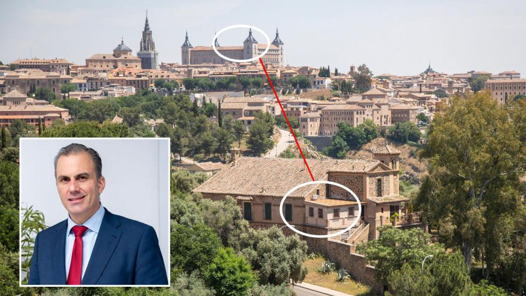 El cigarral Santa Elena, de Ortega Smith, frente al Alcázar de Toledo.