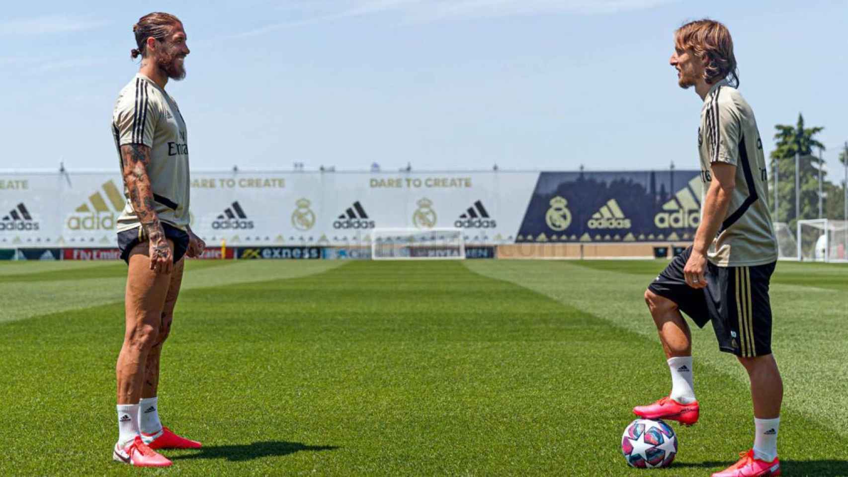 Sergio Ramos y Modric, durante un entrenamiento