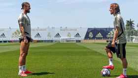 Sergio Ramos y Modric, durante un entrenamiento