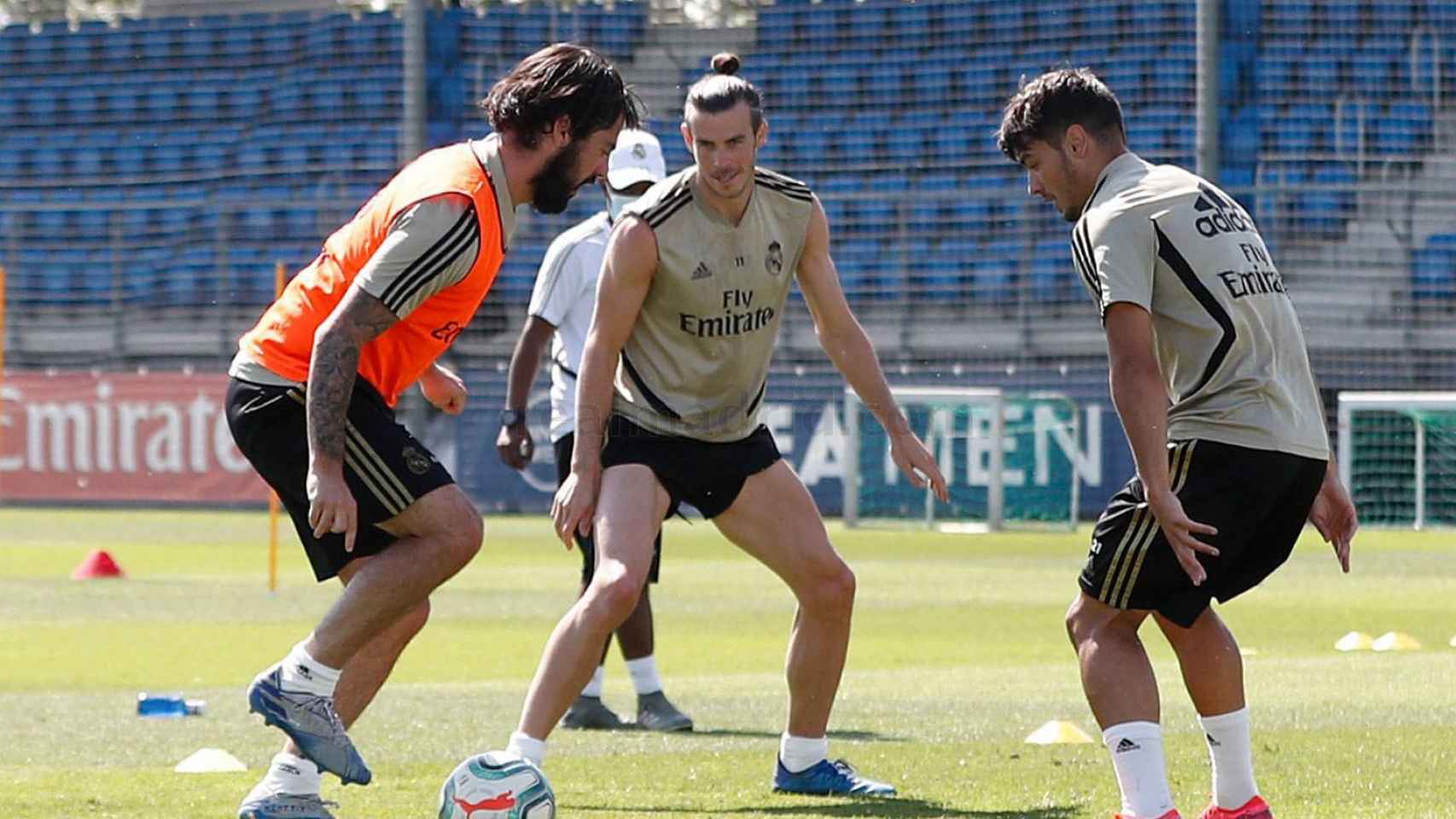 Isco, Bale y Brahim entrenan en Valdebebas