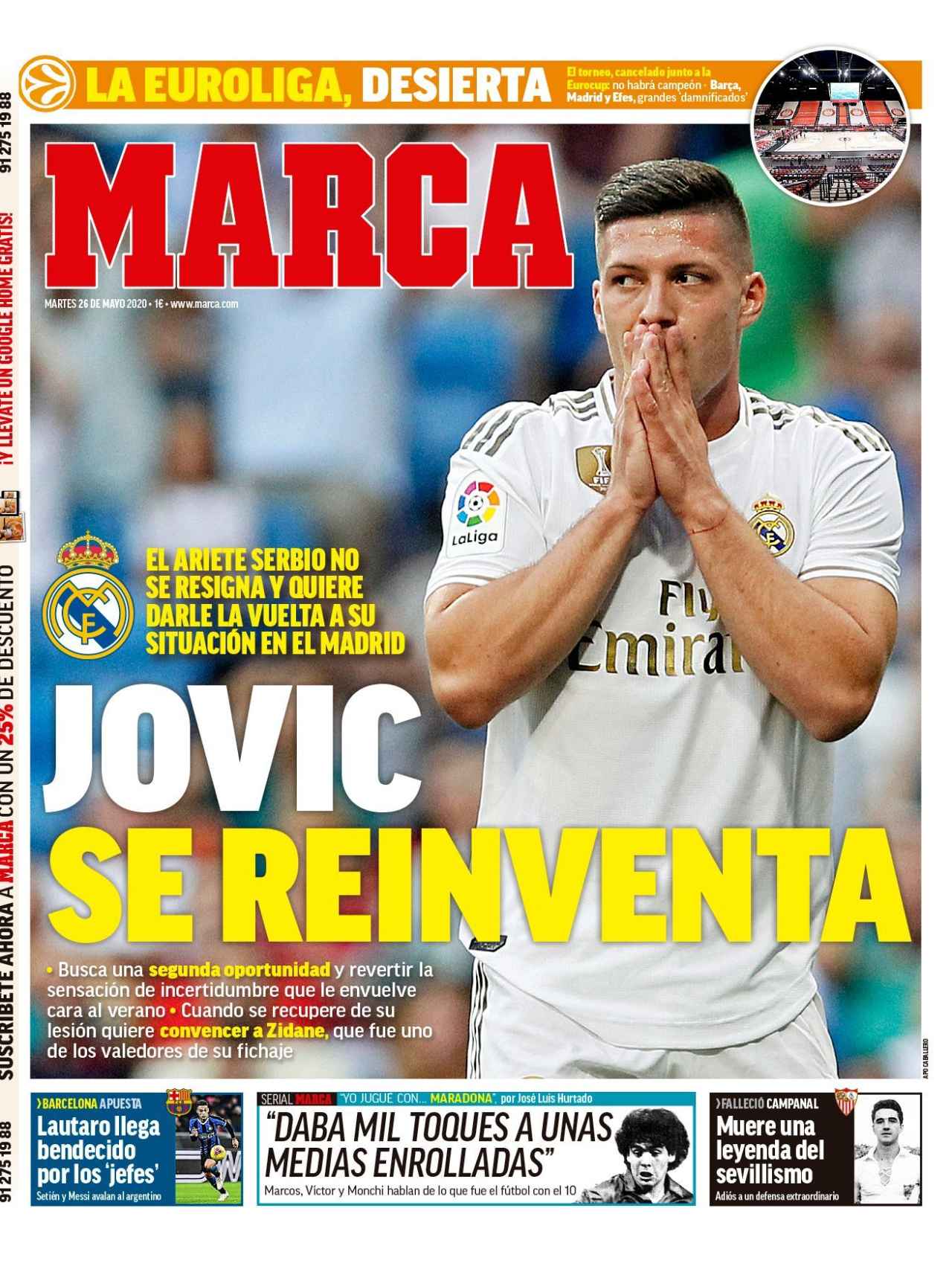 La portada del diario MARCA (25/05/2020)
