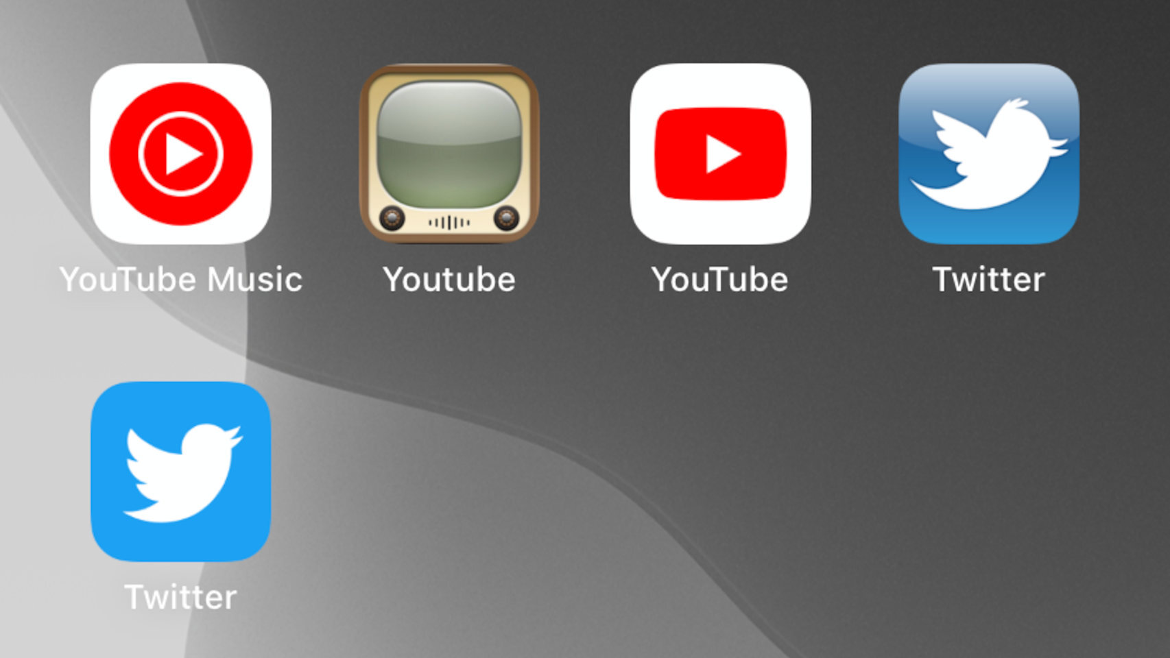Iconos clásicos de apps de iOS, junto con los nuevos