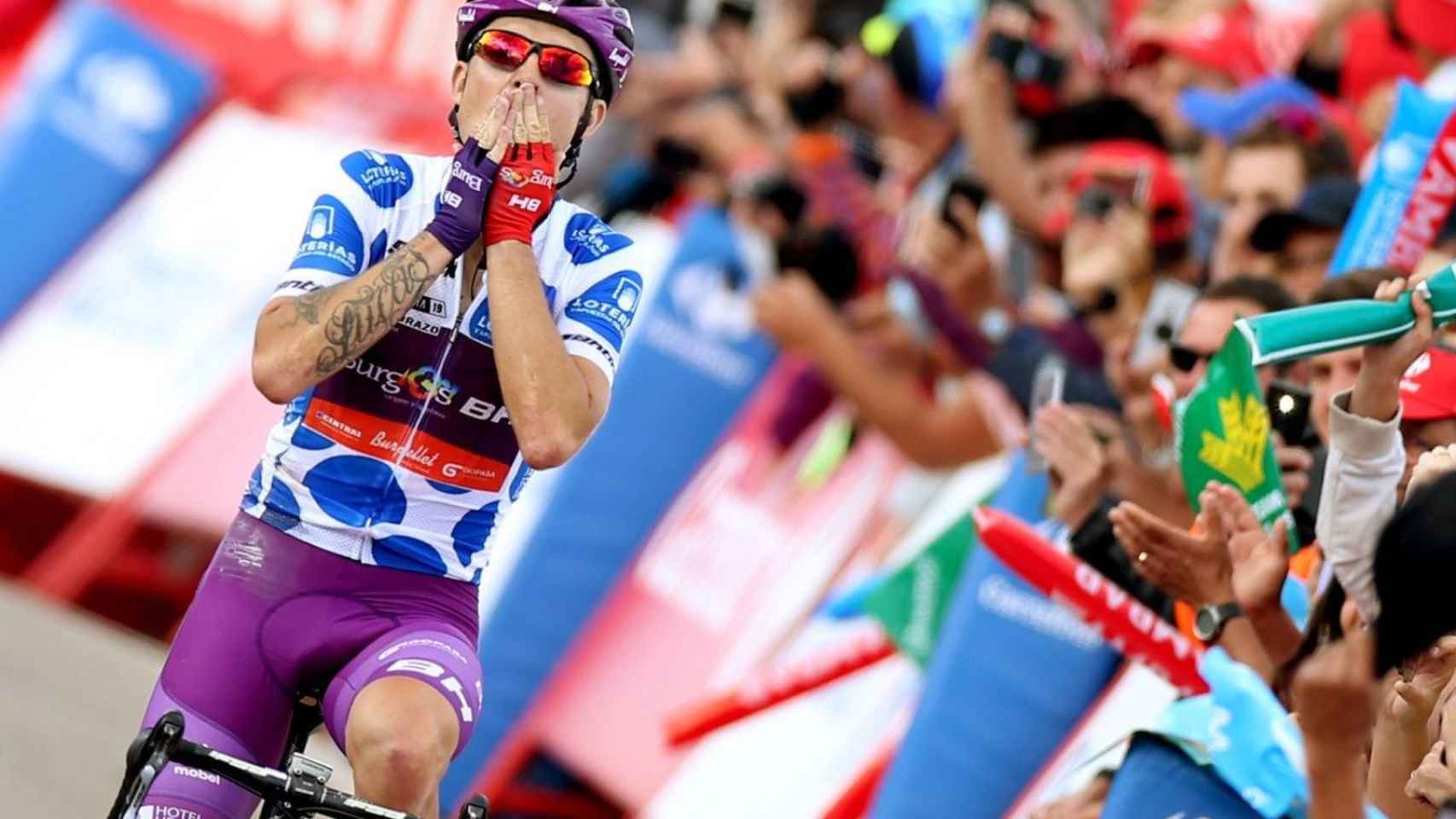 Ángel Madrazo, del Burgos BH, tras su victoria en La Vuelta 2019