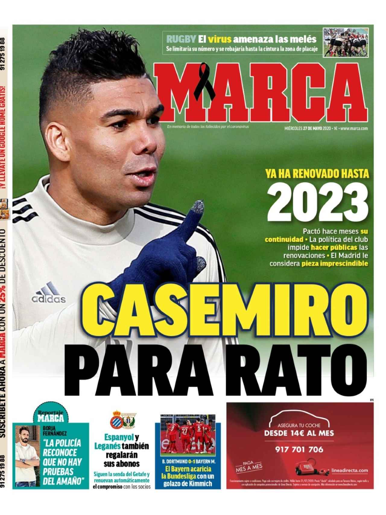 La portada del diario MARCA (27/05/2020)