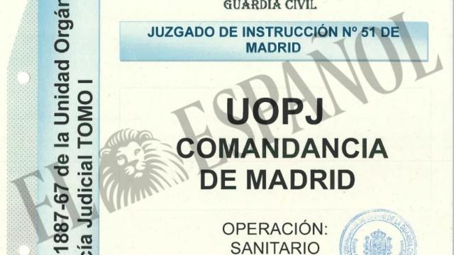 Primera página del informe de la Guardia Civil.