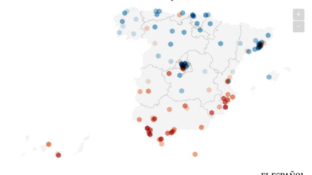 Mapa de los municipios más ricos y más pobres.