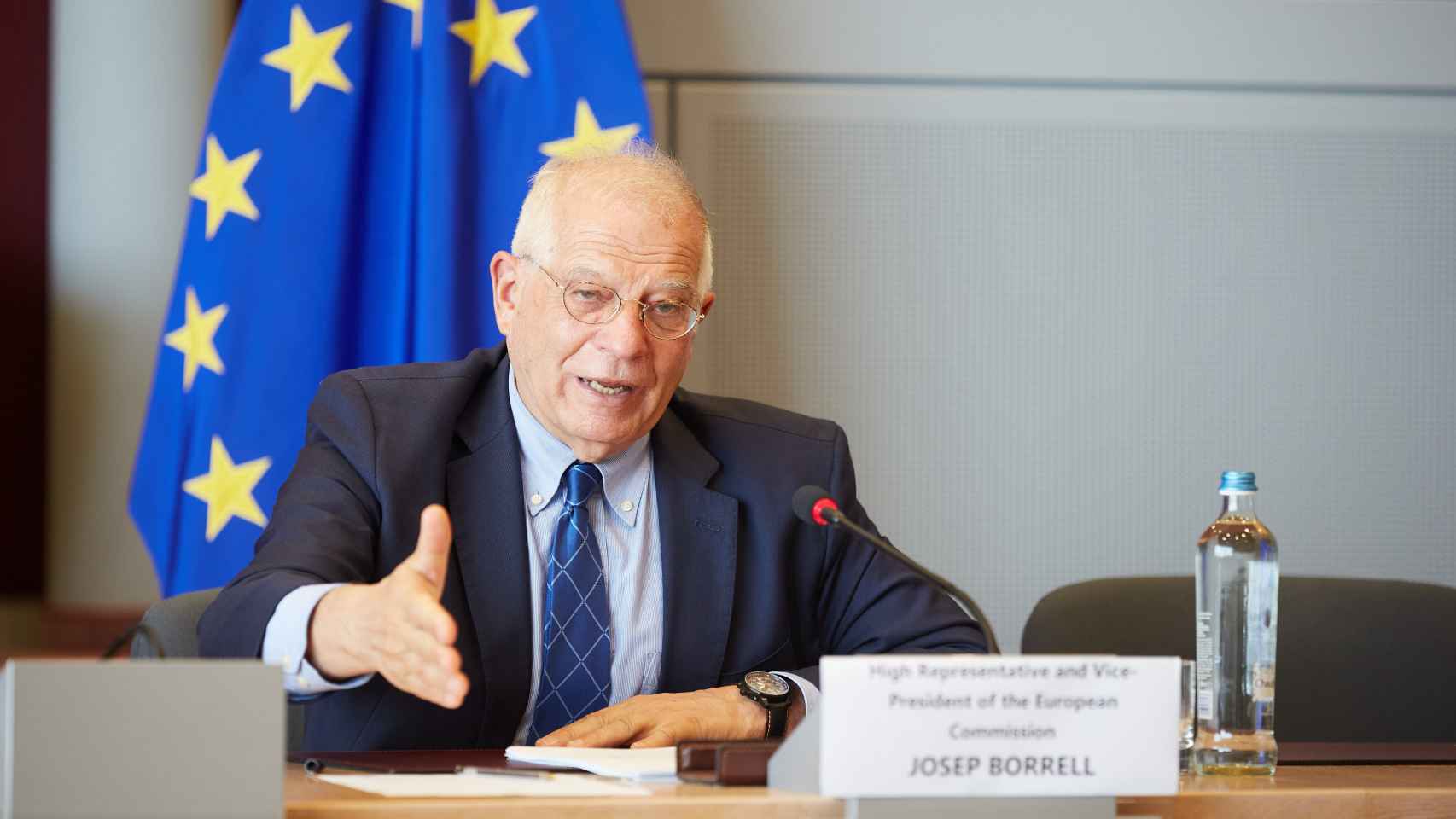 El jefe de la diplomacia de la UE, Josep Borrell, este martes en la conferencia de donantes para Venezuela