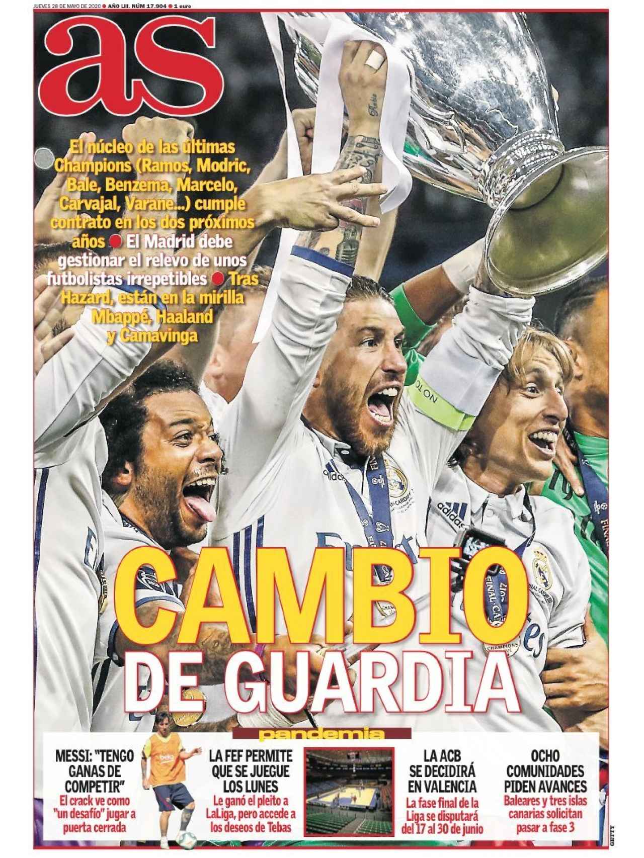 La portada del diario AS (28/05/2020)