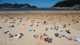 Vista este miércoles 27 de mayo de la playa de La Concha de San Sebastián.