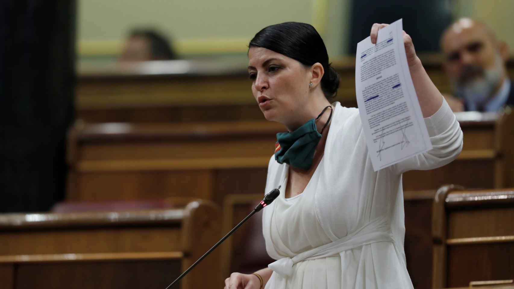 Macarena Olona, durante la sesión de control al Gobierno.