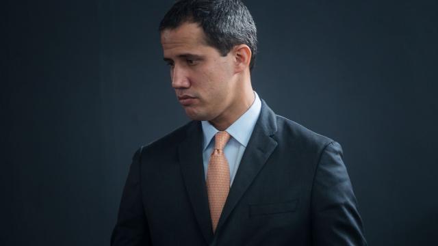 Juan Guaidó, durante una sesión parlamentaria en la sede de el Hatillo, en Caracas.