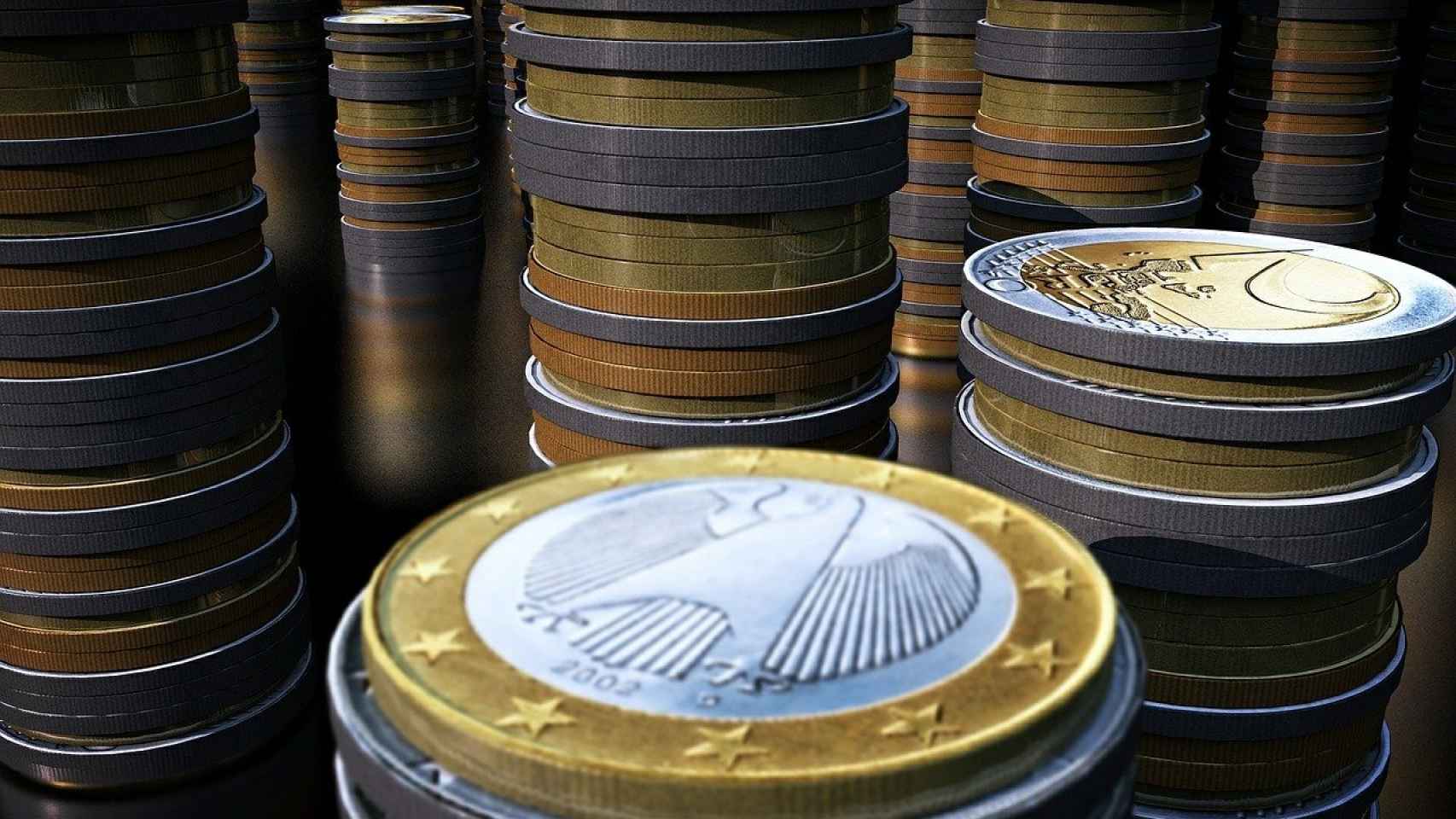 Monedas de euro en una imagen de archivo.