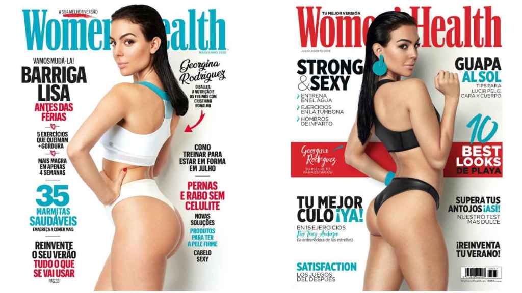 A la izquierda, la actual portada en Portugal; a la derecha, la portada para España, hace dos años.