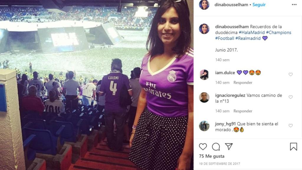 Dina Bousselham es fan declarada del Real Madrid.