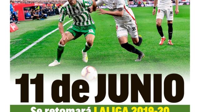 La portada del diario MARCA (30/05/2020)